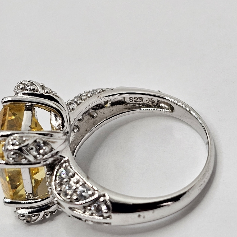 Victoria Wieck Canary Yellow Citrine Absolute Ring Sterling Silver Sz 7! - Picture 5 of 17